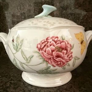 Lenox Floral Soup Tureen with Lid - White, Red, Yellow, Green